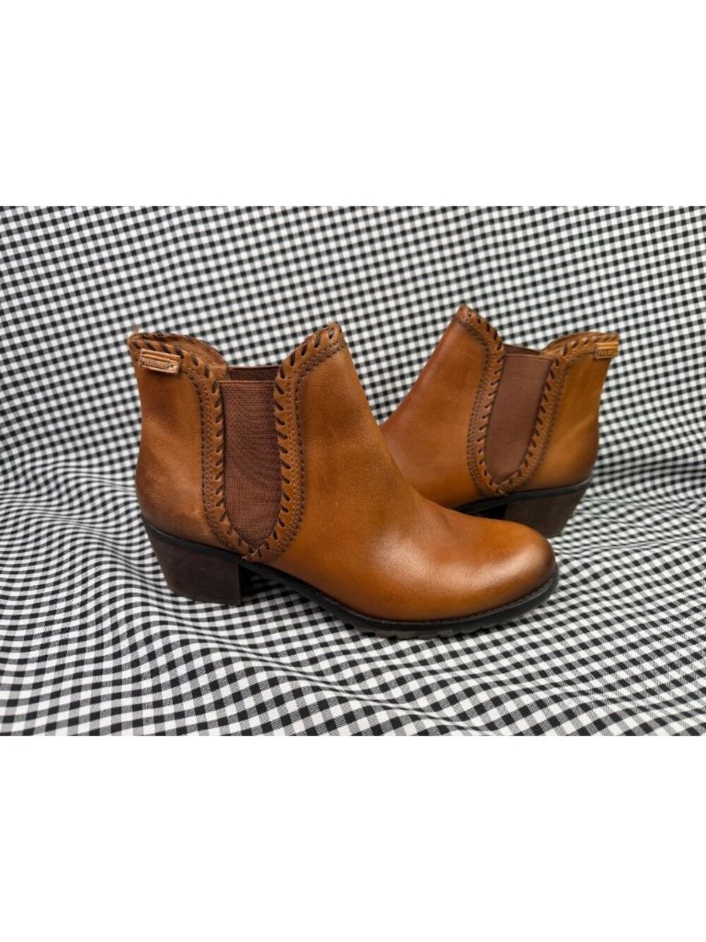 Pikolinos Andorra Leather Chelsea Ankle Boots Women’s EU 41 Brown Block Heel